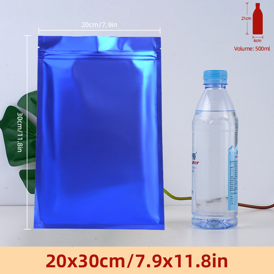 Food Snack - 100 adet Mat Mavi Folyo Fermuarlı