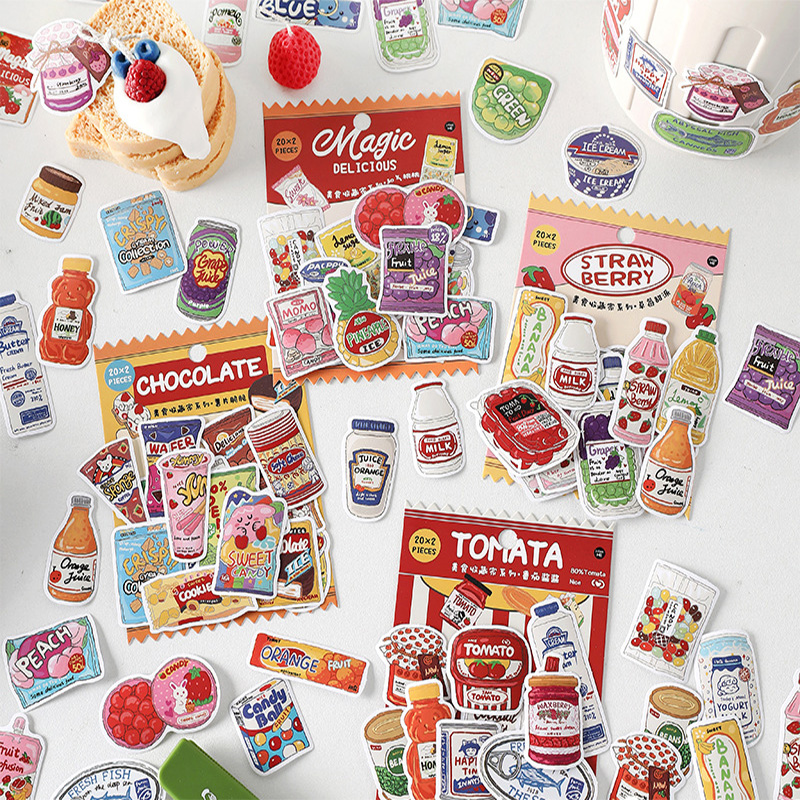 Food Snacks Label - Sevimli Yiyecek Çıkartmaları Fast Food Atıştırmalıklar