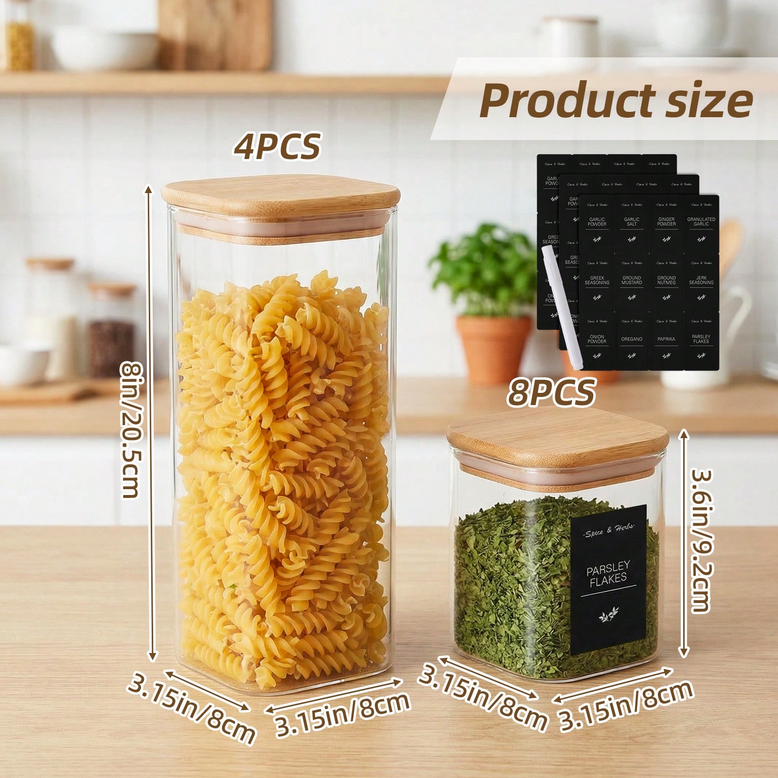 Hava Geçirmez Bambu Kapaklı Ca - Food Snacks Label incelemesi ve fiyatı