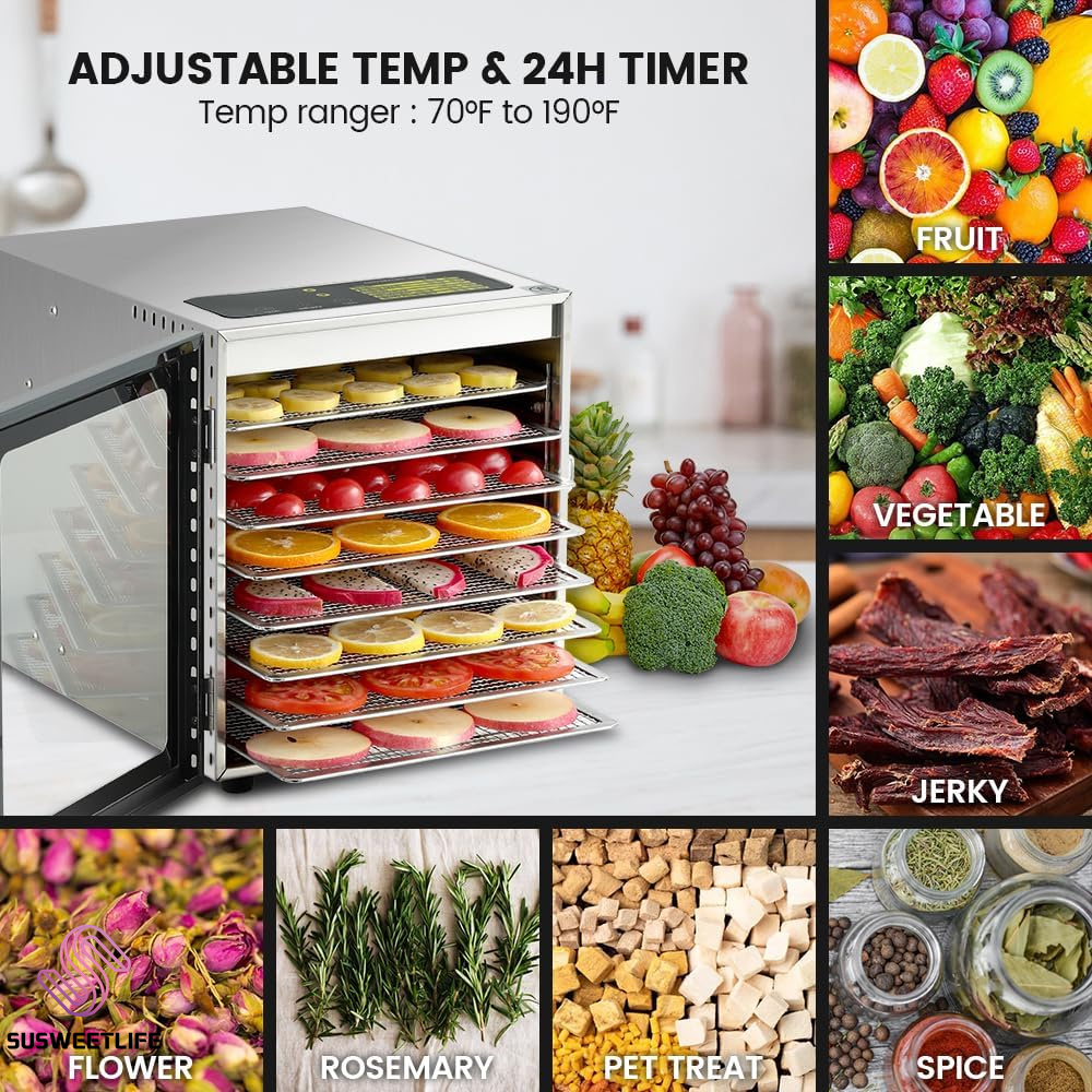 500W 8 Tepsili Büyük Kapasitel - Food Dehydrator Snacks incelemesi ve fiyatı